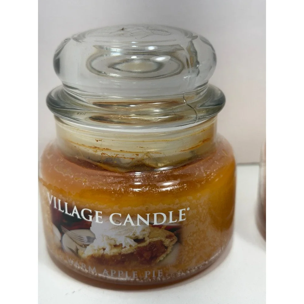 Village Candle Warm‎ Apple Pie 11oz Small Jar Dual Wick Scented Candle Set of 2